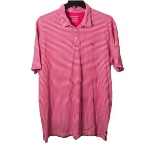 Tommy Bahama IslandZone Mens Pink Short Polo Shirt Sz XXXLT